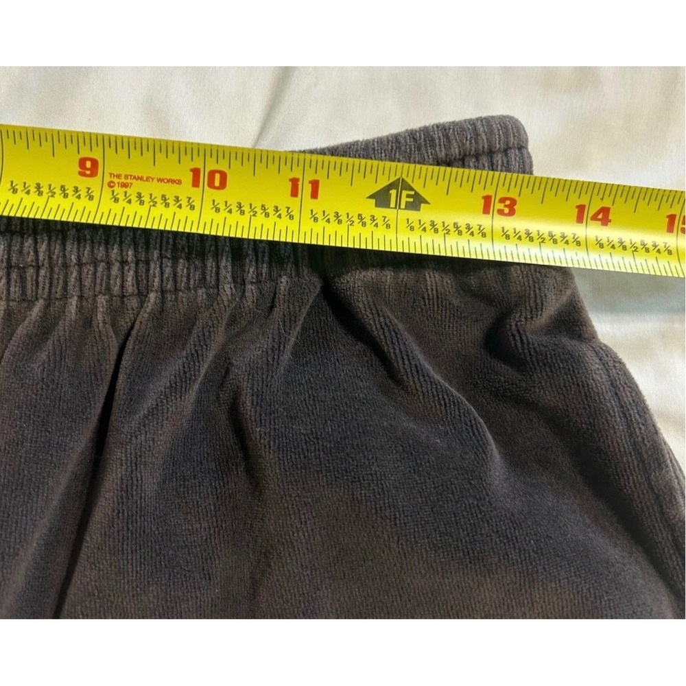 Vintage Velour Track Pants Gray Cotton Blend Straight Leg Lounge Trousers Medium - Picture 5 of 8